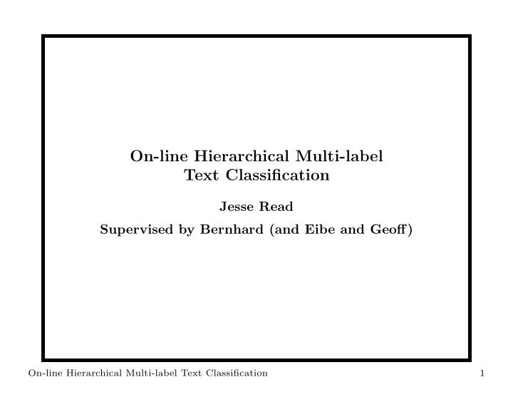 on line hierarchical multi label text classification