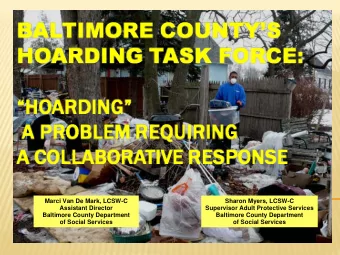 Marci Van De Mark, LCSW-C  Sharon Myers, LCSW-C  Assistant Director  Supervisor Adult Protective