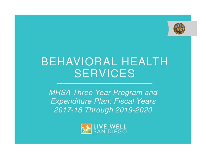 behavioral health services