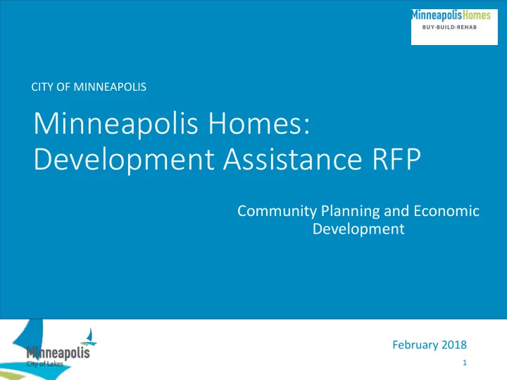 minneapolis homes development assistance rfp