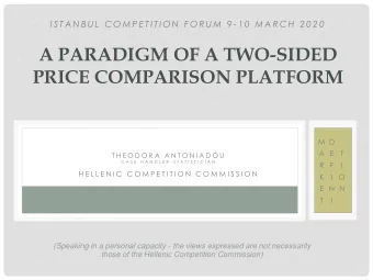 PRICE COMPARISON PLATFORM  M  D  A  E  T  T H E O D O R A  A N T O N I A D O U  C A S E  H A N D L