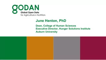 June Henton, PhD  Dean, College of Human Sciences  Executive Director, Hunger Solutions Institute