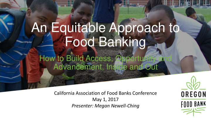 an equitable approach to food banking