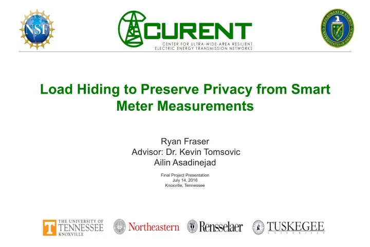 load hiding to preserve privacy from smart meter