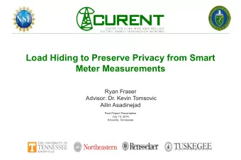 Load Hiding to Preserve Privacy from Smart  Meter Measurements  Ryan Fraser  Advisor: Dr. Kevin
