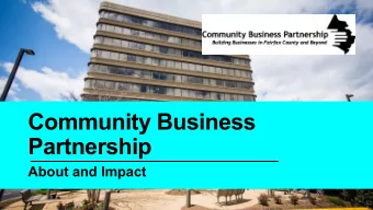 Partnership  About and Impact  U.S. Small Business Administration  1/3rd of businesses with