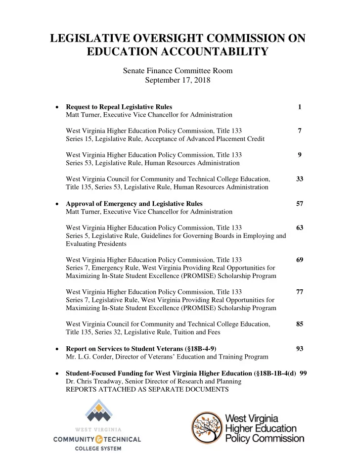 legislative oversight commission on