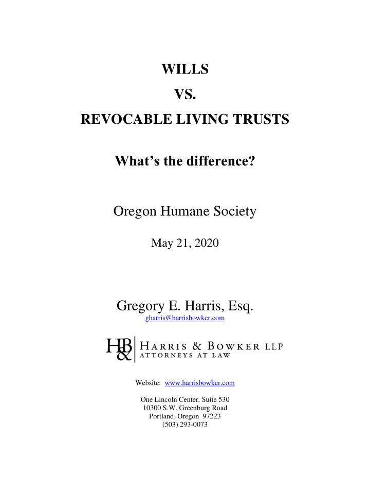 wills vs revocable living trusts what s the difference