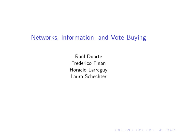 networks information and vote buying