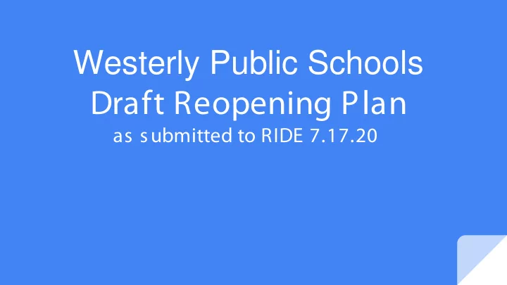 draft reopening plan