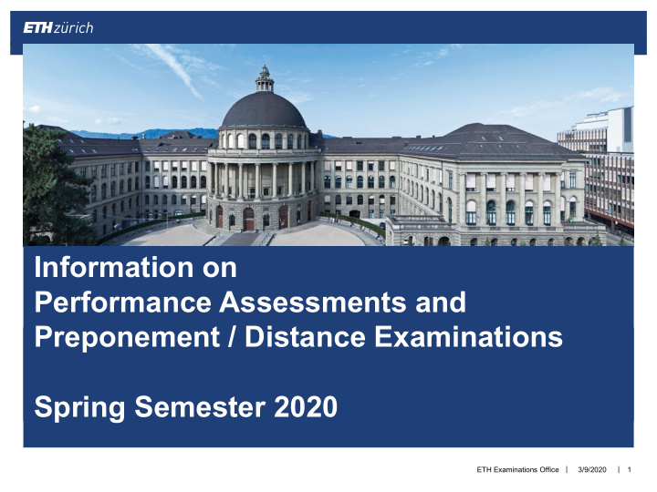 information on performance assessments and preponement