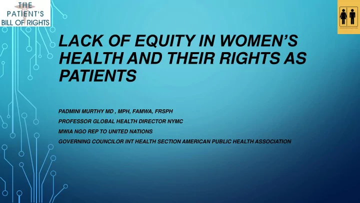 health and their rights as
