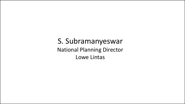 s subramanyeswar
