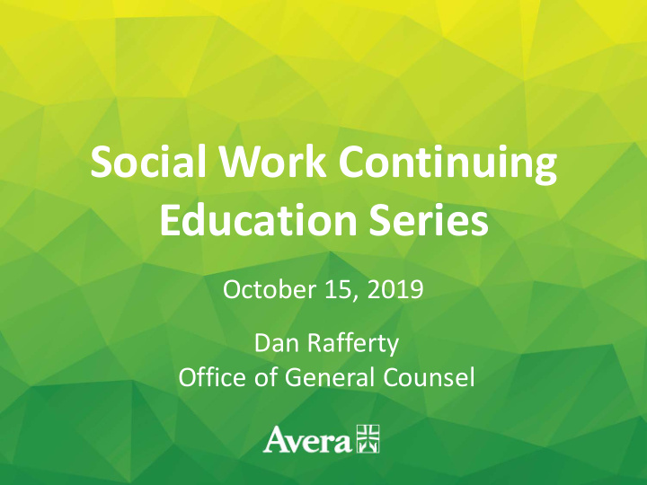 social work continuing education series