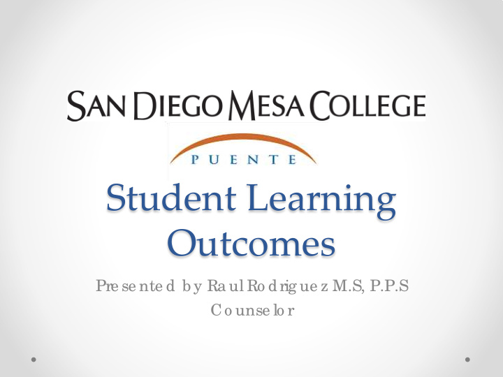 student learning outcomes