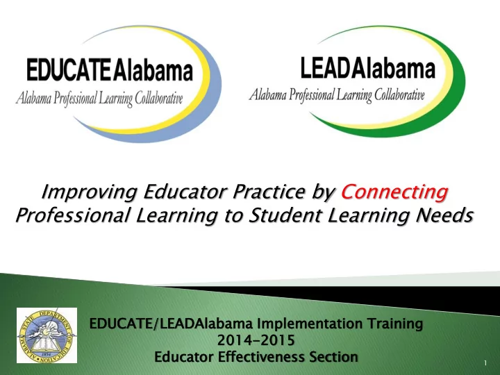 professional learning to student learning needs