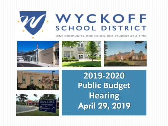 2019-2020  Public Budget  Hearing  Welcoming Remarks and Agenda  Mr. Rob Francin  Board of