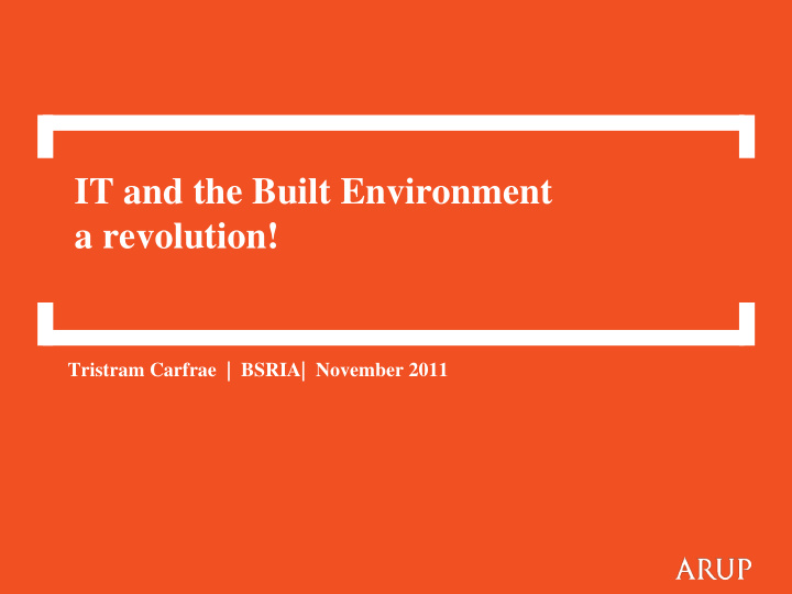 it and the built environment
