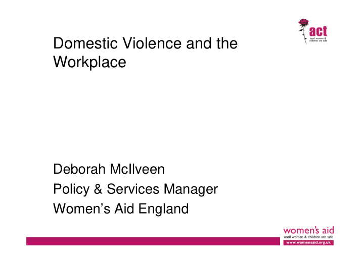 domestic violence and the workplace