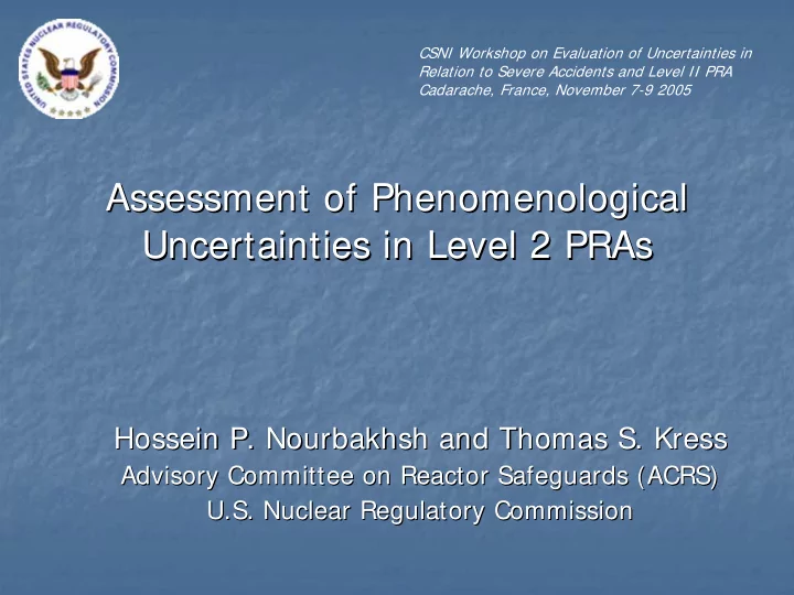 assessment of phenomenological assessment of