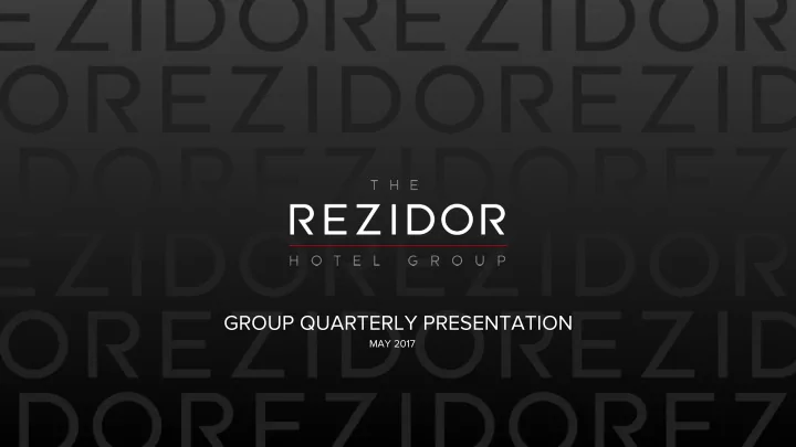 group quarterly presentation
