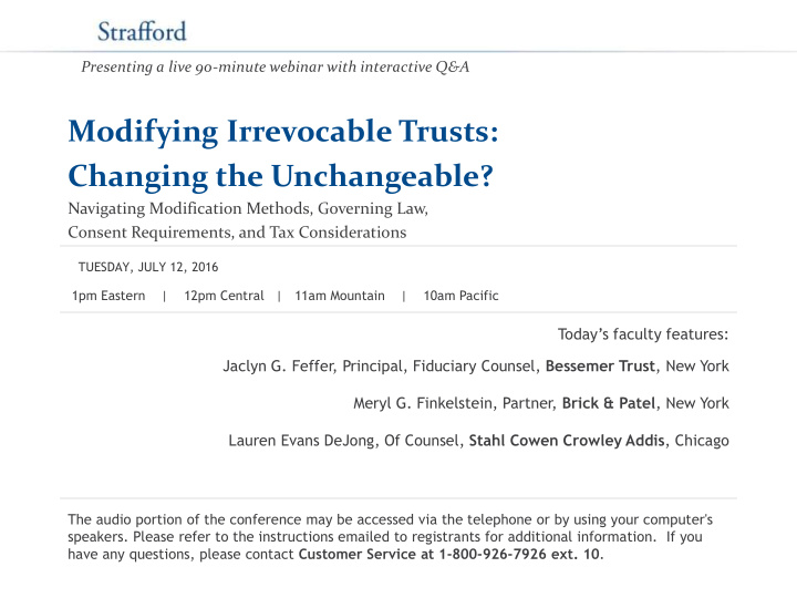 modifying irrevocable trusts changing the unchangeable