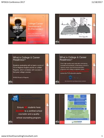 school counseling program .  www.SchoolCounselingConsultant.com  1  NYSSCA Conference 2017