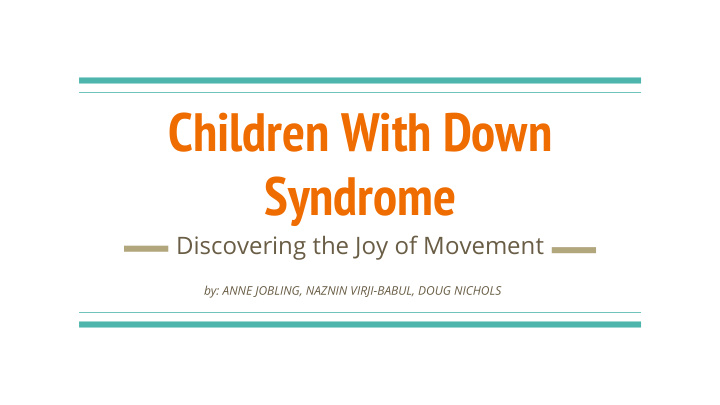 children with down syndrome