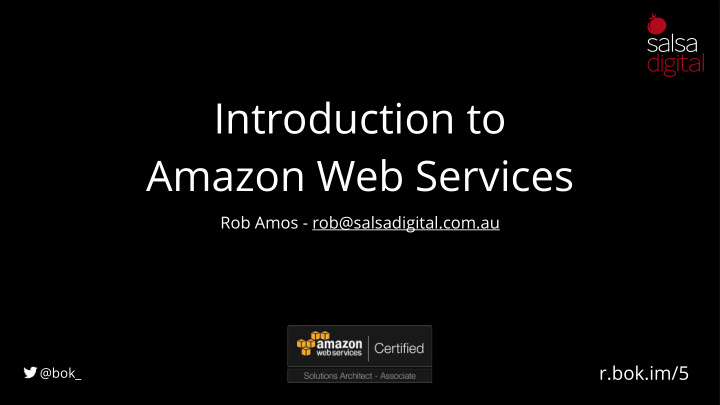 introduction to amazon web services