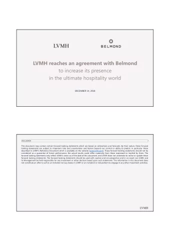 LVMH reaches an agreement with Belmond  to increase its presence  in the ultimate hospitality world