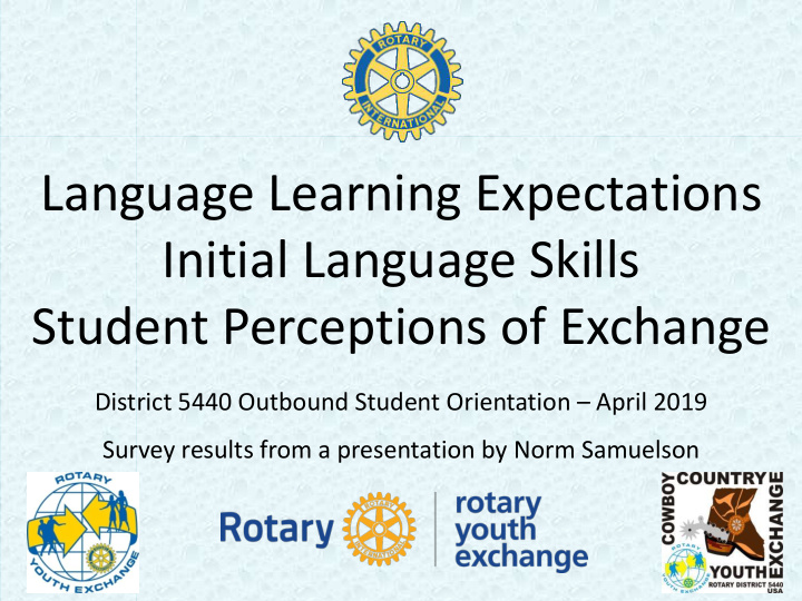 language learning expectations initial language skills