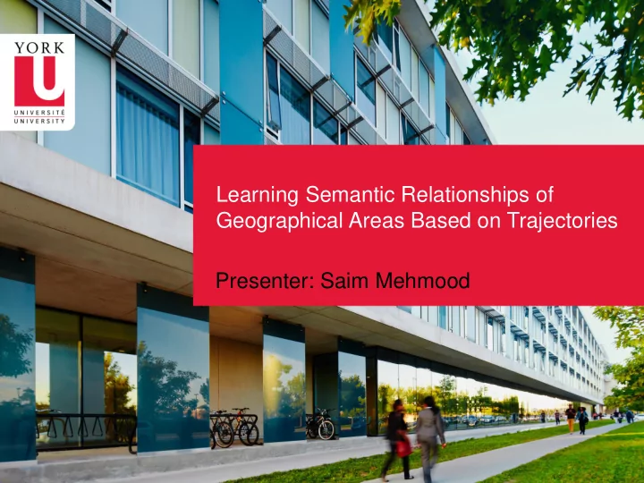 learning semantic relationships of geographical areas