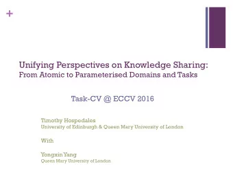 +  Unifying Perspectives on Knowledge Sharing:  From Atomic to Parameterised Domains and Tasks