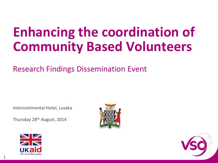 community based volunteers