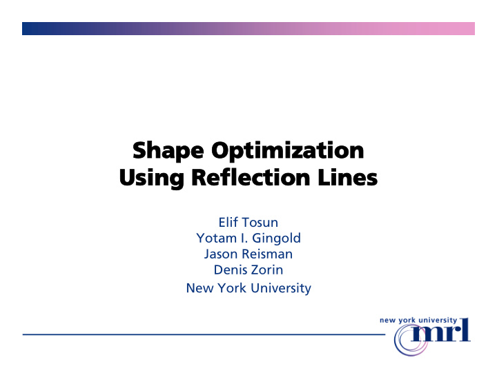 shape optimization shape optimization using reflection