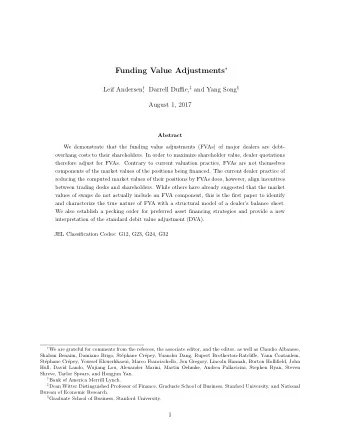 I.  Introduction  Major dealers calculate the market values of their swaps, among certain other