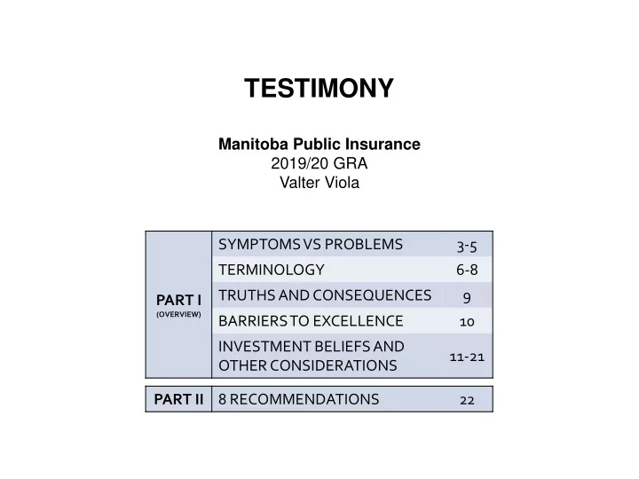 testimony