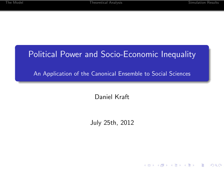 political power and socio economic inequality