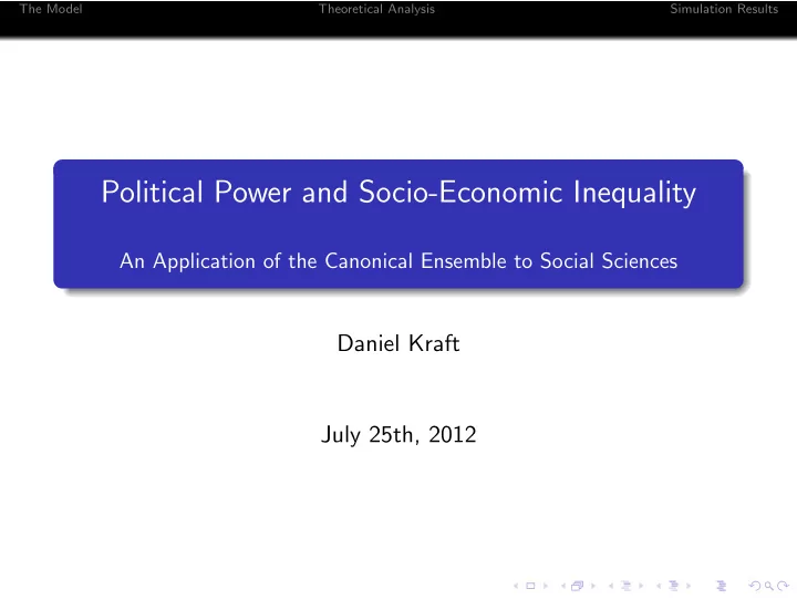 political power and socio economic inequality
