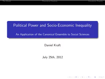 Political Power and Socio-Economic Inequality  An Application of the Canonical Ensemble to Social