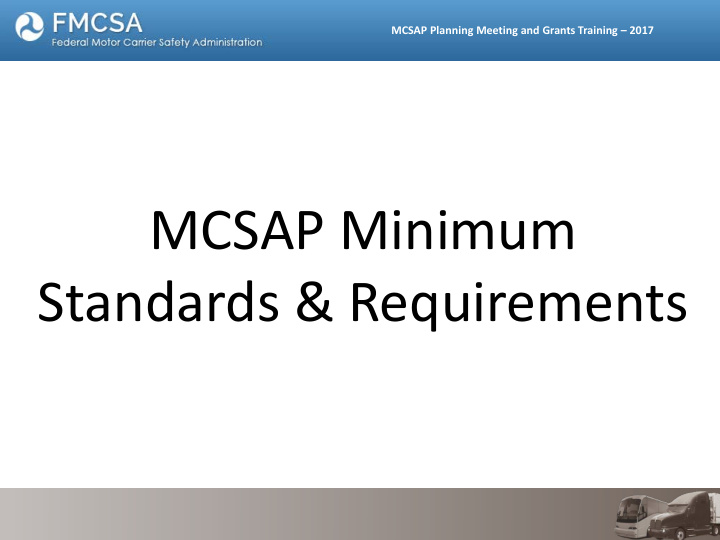 mcsap minimum standards requirements