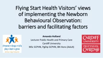 of im  implementin  ing the Newborn  Behavioural Observ  rvation:  barriers and facilitating