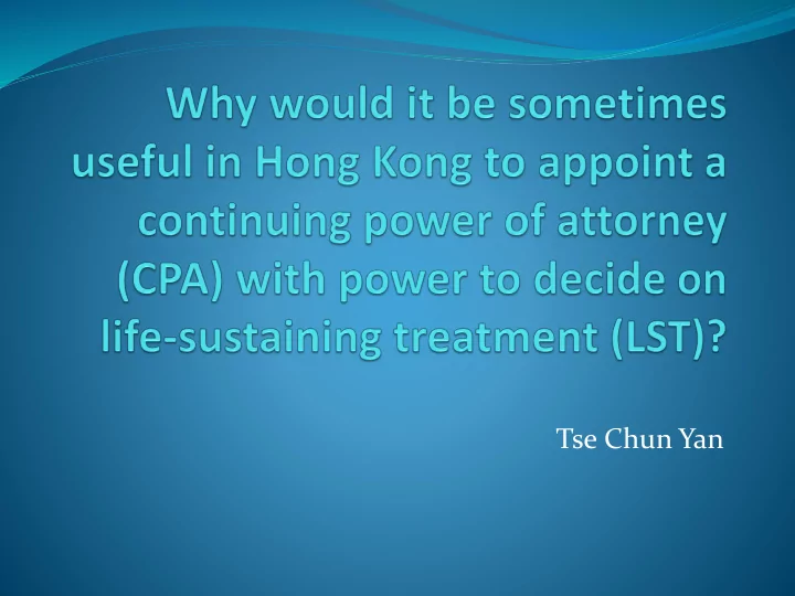 tse chun yan outline