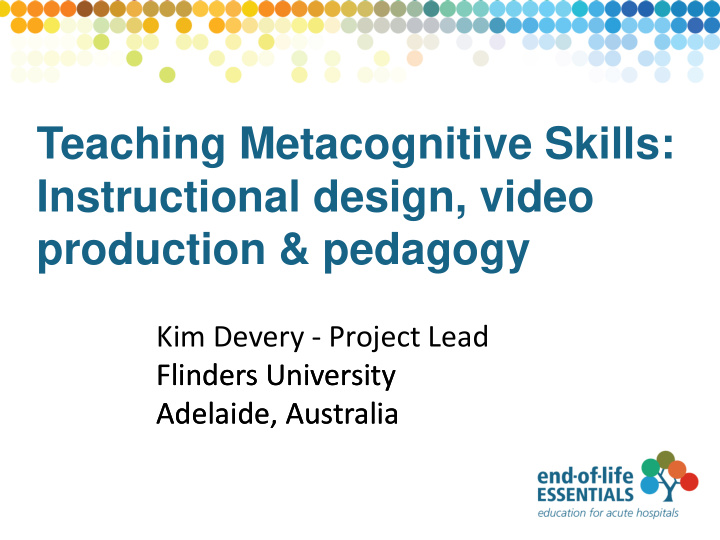 teaching metacognitive skills instructional design video