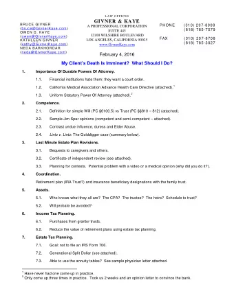 GIVNER &amp; KAYE  BRUCE GIVNER  PHONE      (310) 207-8008  A PROFESSIONAL CORPORATION