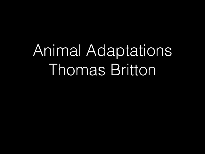 animal adaptations thomas britton what are adaptations