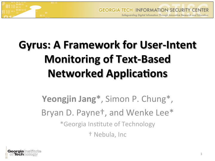 gyrus a framework for user intent monitoring of text based