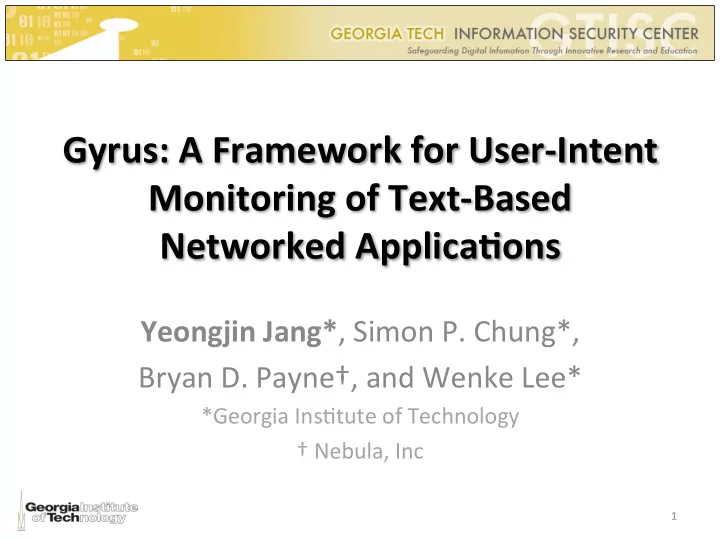 gyrus a framework for user intent monitoring of text based