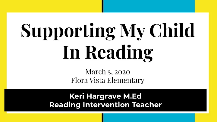 supporting my child in reading