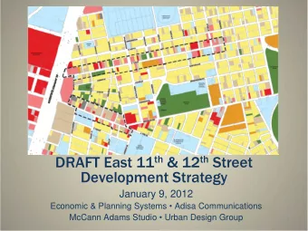 Street  Development Strategy  January 9, 2012  Economic &amp; Planning Systems  Adisa